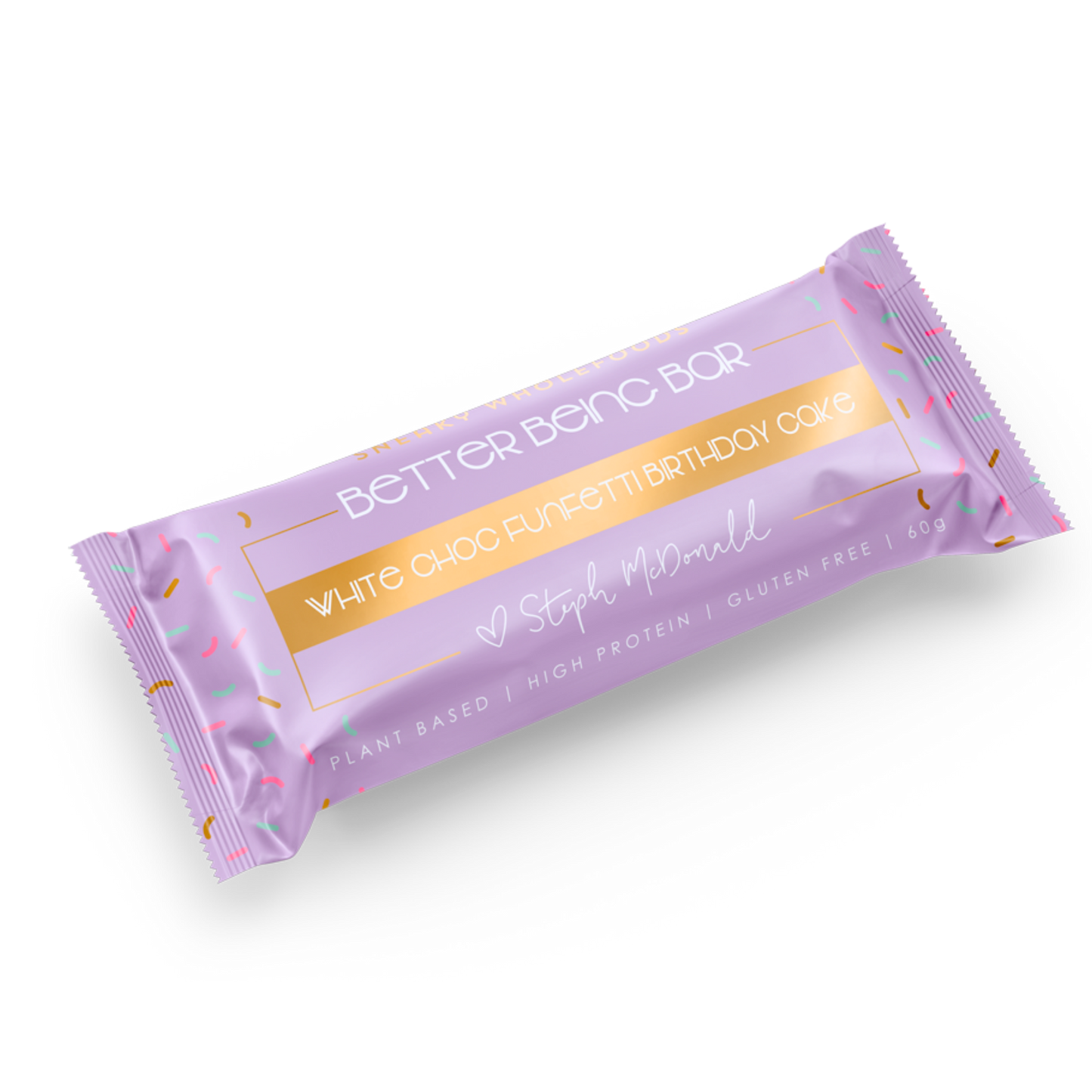 Sneaky Wholefoods White Choc Funfetti Cake Bar 60g