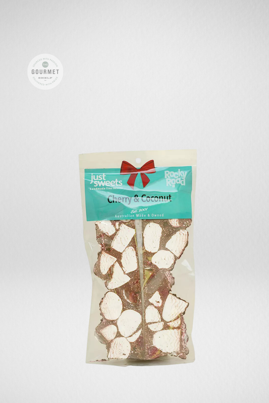 Just Sweets DarkChoc Coconut Cherry RockyRoad 200g