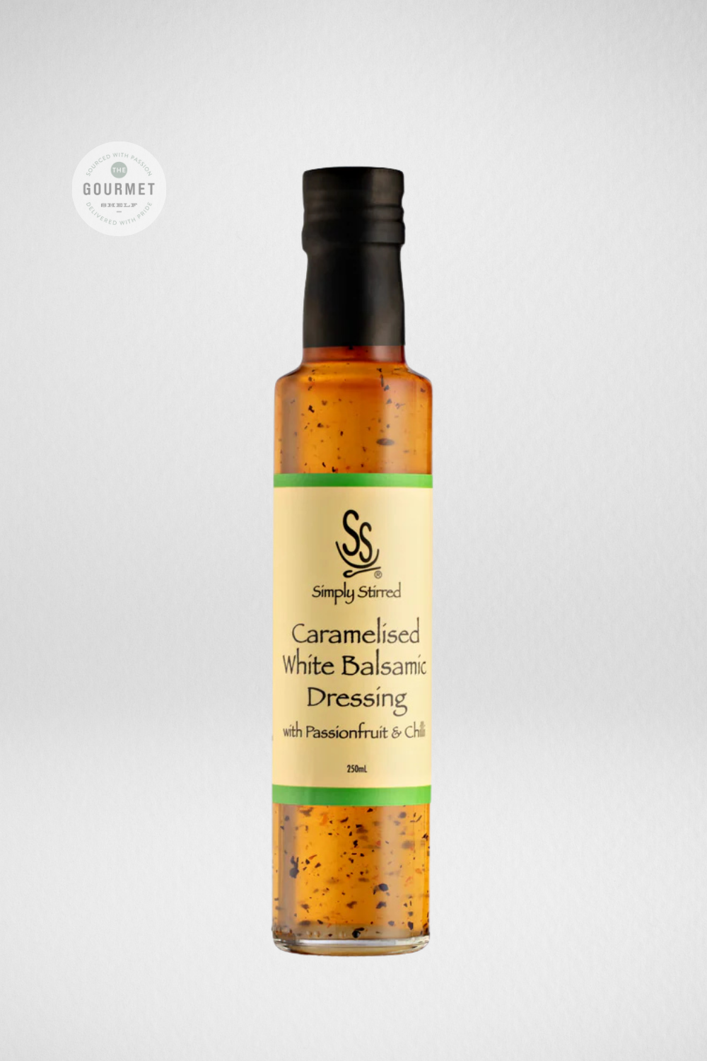 Simply Stirred Caramelised White Balsamic Dressing with Passionfruit & Chilli 250ml